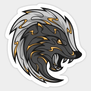 yellow and black loyal badger Sticker